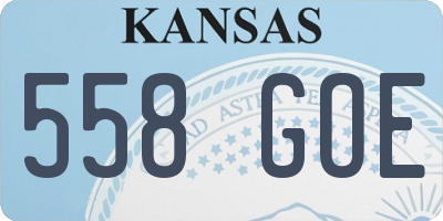 KS license plate 558GOE