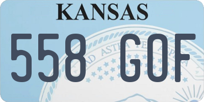 KS license plate 558GOF