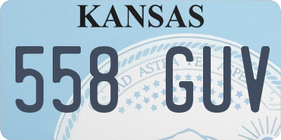 KS license plate 558GUV