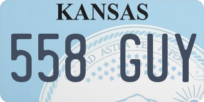 KS license plate 558GUY