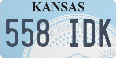 KS license plate 558IDK