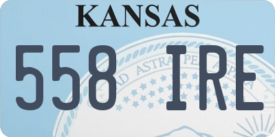 KS license plate 558IRE