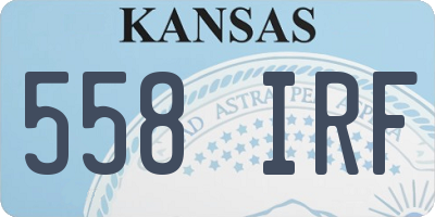 KS license plate 558IRF