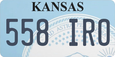 KS license plate 558IRO