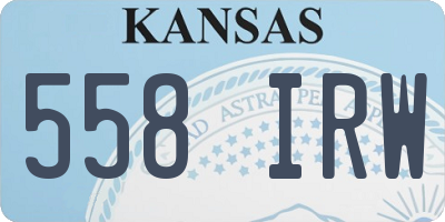 KS license plate 558IRW