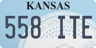 KS license plate 558ITE