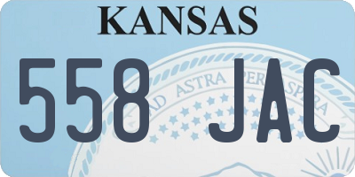KS license plate 558JAC