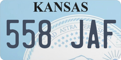 KS license plate 558JAF