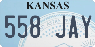 KS license plate 558JAY