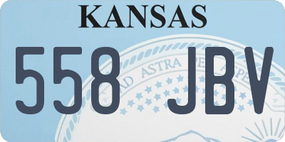 KS license plate 558JBV