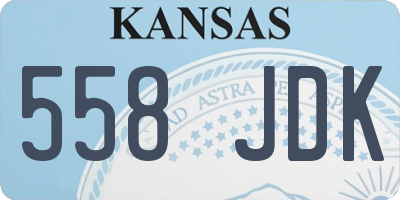 KS license plate 558JDK