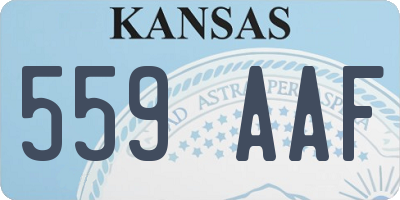 KS license plate 559AAF