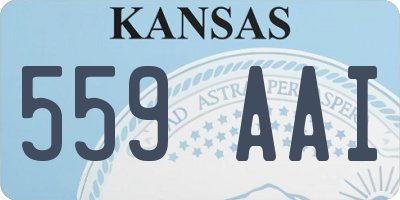 KS license plate 559AAI