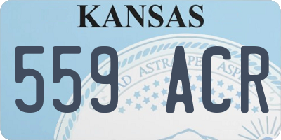KS license plate 559ACR