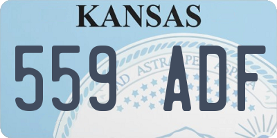 KS license plate 559ADF