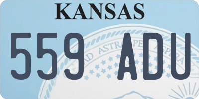 KS license plate 559ADU