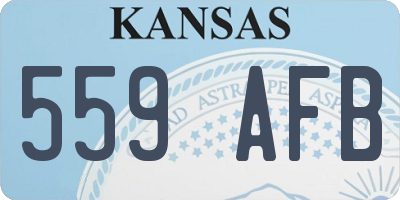 KS license plate 559AFB