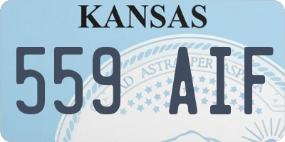 KS license plate 559AIF