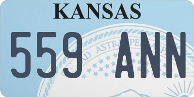 KS license plate 559ANN