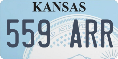 KS license plate 559ARR