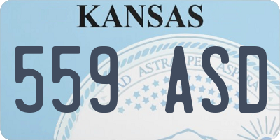 KS license plate 559ASD