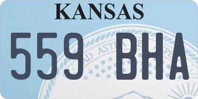 KS license plate 559BHA