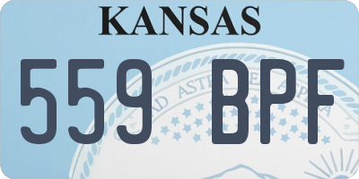KS license plate 559BPF