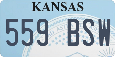 KS license plate 559BSW