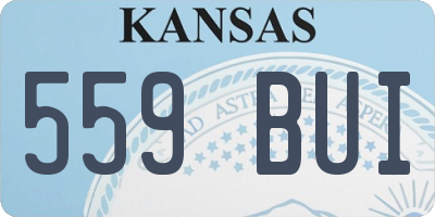 KS license plate 559BUI