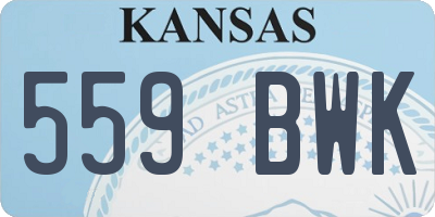 KS license plate 559BWK