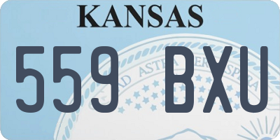 KS license plate 559BXU