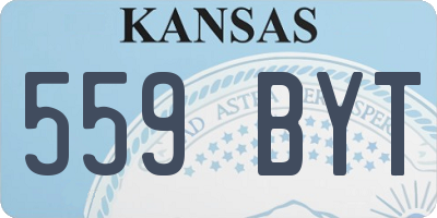KS license plate 559BYT