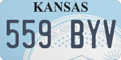 KS license plate 559BYV