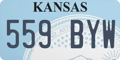 KS license plate 559BYW
