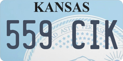 KS license plate 559CIK