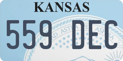 KS license plate 559DEC
