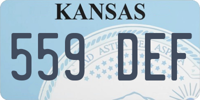 KS license plate 559DEF