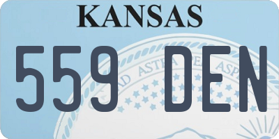 KS license plate 559DEN