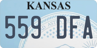 KS license plate 559DFA