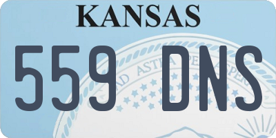KS license plate 559DNS
