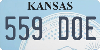 KS license plate 559DOE