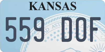 KS license plate 559DOF