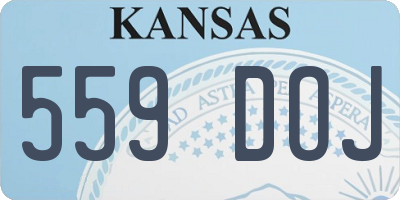 KS license plate 559DOJ