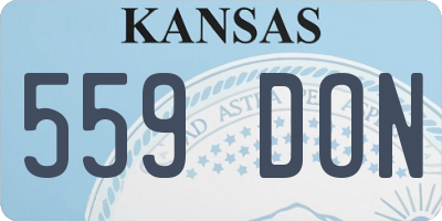 KS license plate 559DON