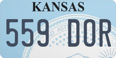 KS license plate 559DOR