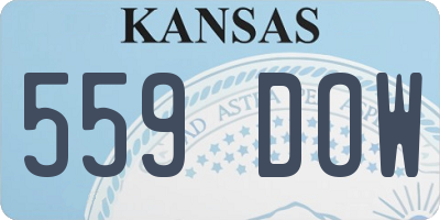 KS license plate 559DOW