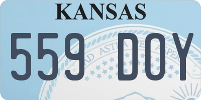 KS license plate 559DOY