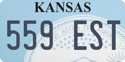 KS license plate 559EST