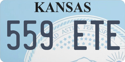 KS license plate 559ETE