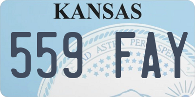 KS license plate 559FAY